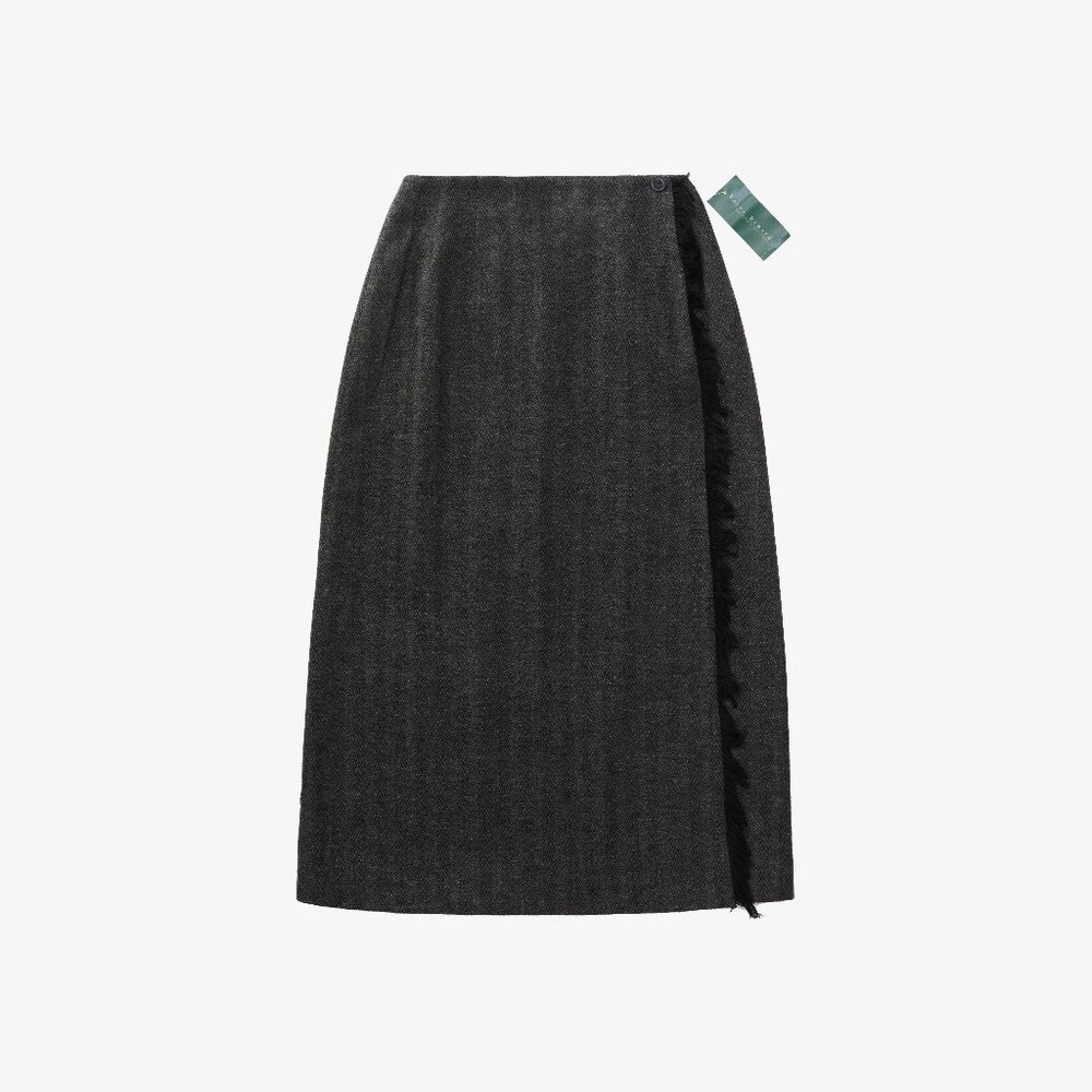 Harvé Benard NWT Wool Blend Fringe Wrap Skirt 🖤✨